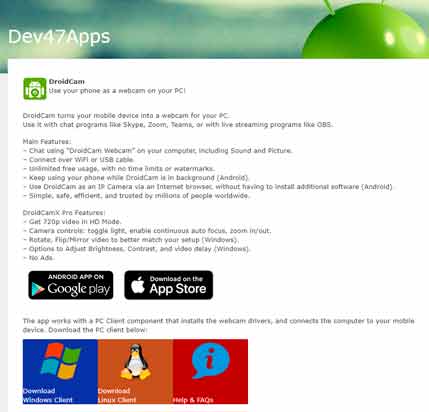 convertir smartphone en webcam